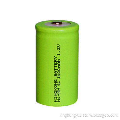 Ni-MH Battery, SC Size 1.2V/1,400mAh